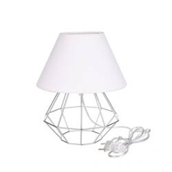 Lampka nocna 1xE27 PATI SILVER/WHITE