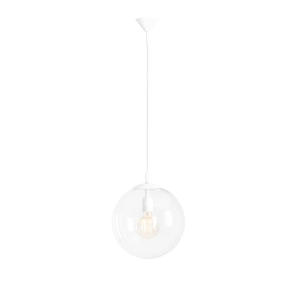 Lampa wisząca GLOBUS 562G, biały/transparentny, 1x60W E27