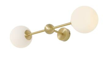 KINKIET WHITE PEARL 2 BRASS