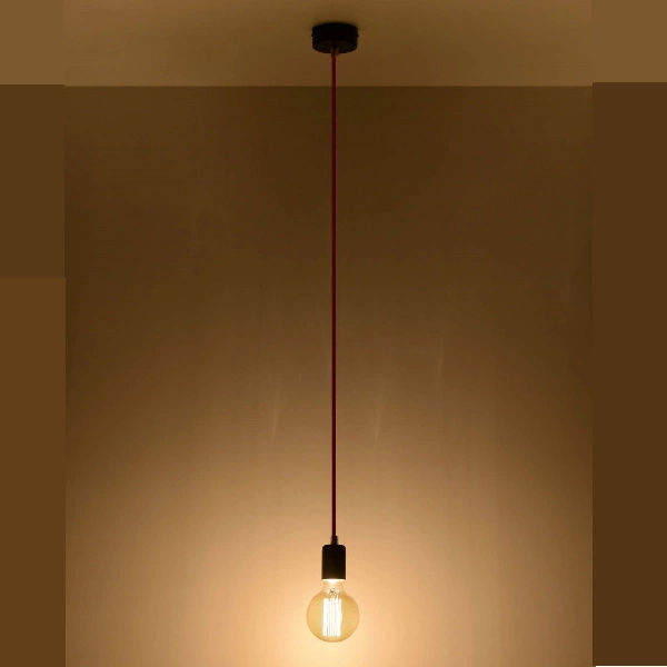 Lampa Wisząca EDISON SL.0155 czarny/czerwony 1xE27
