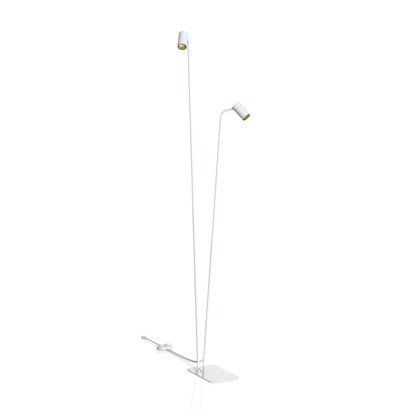 Lampa podłogowa podwójna MONO 120cm 2xGU10 | biały/złoty 7715