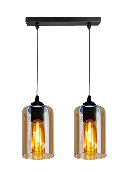 Lampa wisząca BISTRO, czarny/brązowy, 2x40W E27