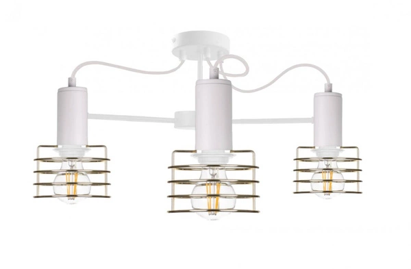 Lampa sufitowa 3xE27 RUNE WHITE/GOLD