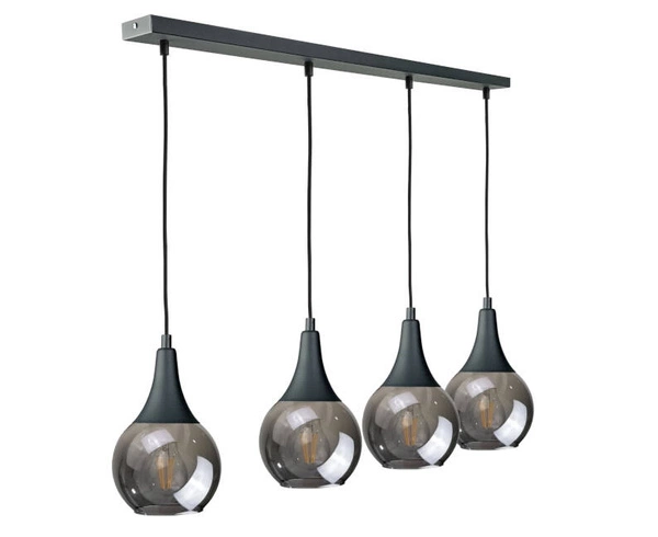 Lampa wisząca 4xE27 LACRIMA SMOKY BLACK