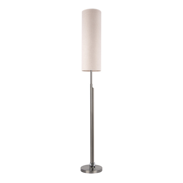 Lampa podłogowa Eleganta w zestawie Zintegrowana dioda LED 1800lm+500lm 3000K 22W Satin Metal/Czarny Kabel z tkaniny/Beżowy lniany klosz