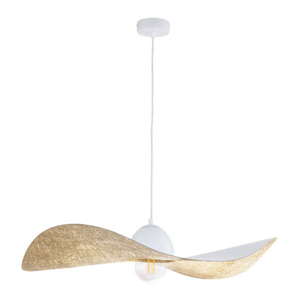 Designerska lampa wisząca KAPELLO L E27 60W śr. 76cm | biały złoty