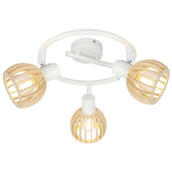 Lampa sufitowa ATARRI spirala 3xE14 biały/drewno 98-68125