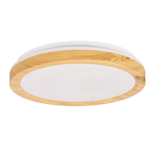 Plafon GANDAVA, 13-75109, 29 cm, biały/drewno, 18W LED, barwa neutralna 4000K