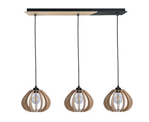 Lampa wisząca 3xE27 BASTET LONG NATURAL/BLACK III