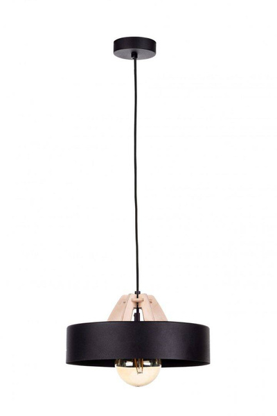 Lampa wisząca 1xE27 BOSSI WOOD NATURAL/BLACK