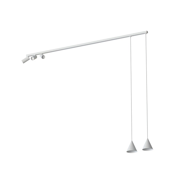 Lampa wisząca FOURTY V wys.130cm dług.150cm 3xGU10R35 2xGU10R50 | Biały 11446