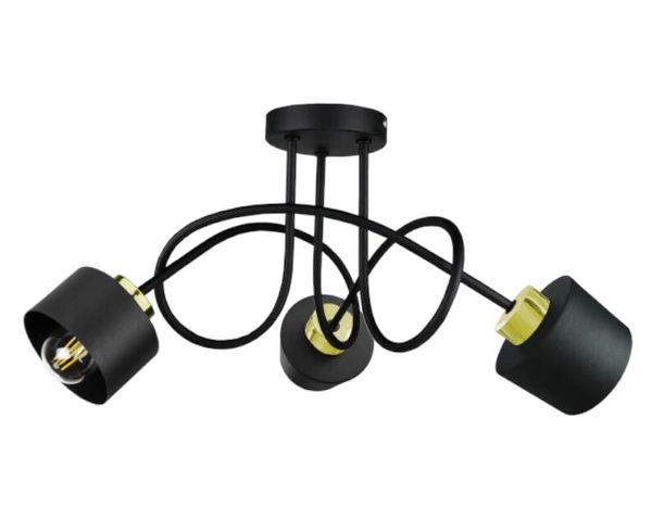 Lampa sufitowa 3xE27 SIMPLY BLACK/GOLD