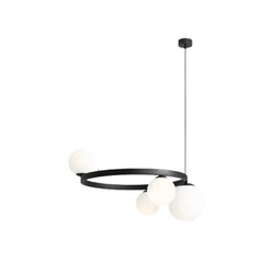 Aldex Stylowa lampa wisząca GARDA 4 RING BLACK 1099L1_R | Czarna