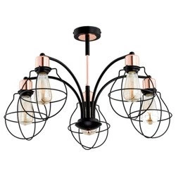 Lampa sufitowa VIOLA V czarny miedź śr. 65cm