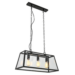 Lampa wisząca LAVERNO dł. 68cm 3xE27| czarna