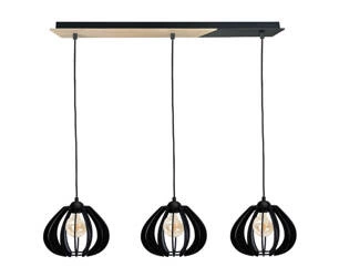 Lampa wisząca 3xE27 BASTET LONG NATURAL/BLACK I