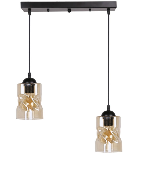 Lampa wisząca FELIS, 32-00170, czarny/bursztynowy, 2x60W E27