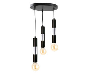 Lampa wisząca 3xE27 MAGNUM BULB BLACK/SILVER