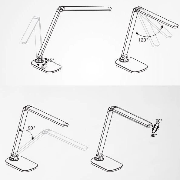 Lampa biurkowa LIGHT06 czarana z ładowarką indukcyjną