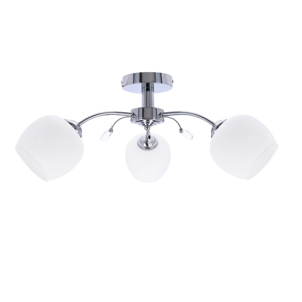 Lampa sufitowa ESTAR, 33-09432, chrom/biały, 3x40W E27