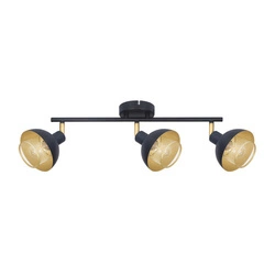 Lampa sufitowa Savio 65,5cm 3xE14 | czarny/złoty