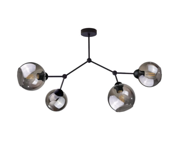 Lampa sufitowa 4xE27 ACRO BLACK/SMOKY