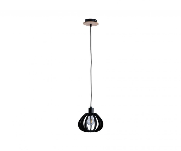 Lampa wisząca 1xE27 NICOLETA BLACK AND NATURAL 811