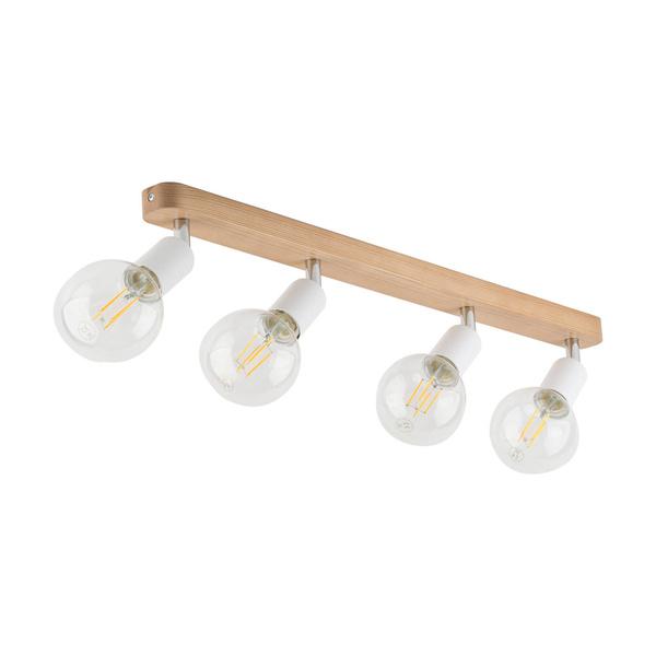 SIMPLY WOOD LAMPA SUFITOWA 4 PŁ WHITE