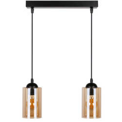 Lampa wisząca BISTRO, czarny/brązowy, 2x40W E27