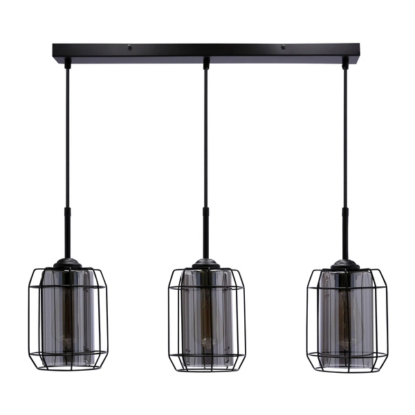 Lampa wisząca JONERA, 33-08435, czarny/dymiony, 3x40W E27