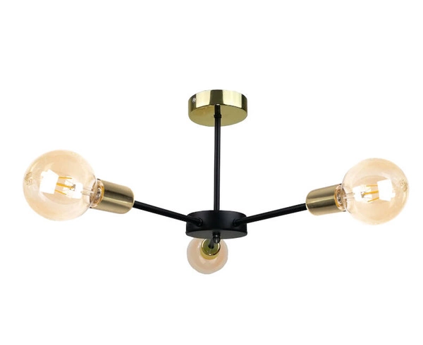 Lampa sufitowa 3xE27 SUN BLACK/GOLD