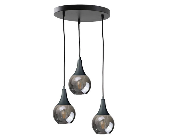 Lampa wisząca 3xE27 LACRIMA SMOKY BLACK