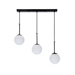 Lampa wisząca POMPEI, 33-09609, czarna z białymi kloszami, 3x40W E27