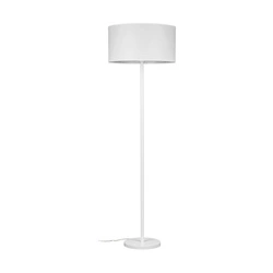 Lampa podłogowa Amor 1xE27 maks. 60W biały metal/przezroczysty kabel PVC/szary klosz z tkaniny 6010202910511