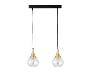 Lampa wisząca 2xE27 LACRIMA CLEAR BLACK/GOLD