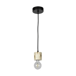 Lampa Wisząca Pino 1xE27 Max.60W Naturalna Sosna/Czarny Metal/Czarny Kabel PCV 7161150