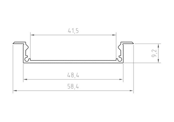 Profil LED P21-1 architekt 100cm szer. 41mm | do osłonek C6 | czarny