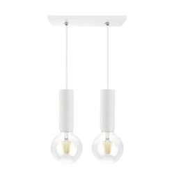 Lampa sufitowa podwójna wisząca 18cm E27 CROSTI MUNERA DUE 891483 | biały