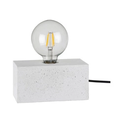 Mocna podwójna lampa stołowa 1xE27 maks. 25W biały beton/czarny kabel PVC 7370937