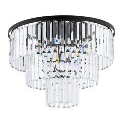 Żyrandol CRISTAL SILVER M szer. 56cm 9xE14 | czarny