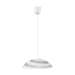 Okrągła lampa wisząca 1xE27 maks. 60W biały materiał syntetyczny/biały kabel PVC/białe szkło 4314502A