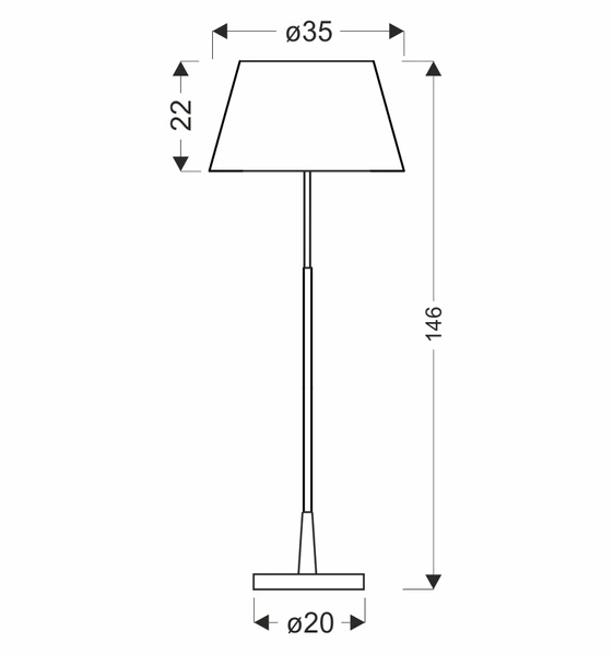 DERA LAMPA PODŁOGOWA SATYNA 1X60W E27 ABAŻUR CZARNY