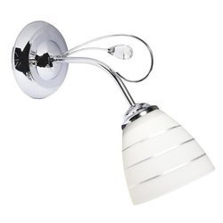 SIMPLI LAMPA KINKIET 1*40W E27 CHROM  Z KRYSZTAŁKIEM+KLOSZ Z PASKIEM