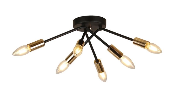 Lampa sufitowa TIARA 36-79718 czarno-złota 6x40W E14