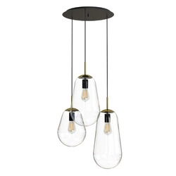 Lampa wisząca PEAR III wys. 130cm 3xE27 | złoty/transparentny 7794