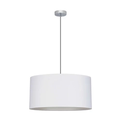 Lampa wisząca Rima 1xE27 maks. 60W chromowany metal/antracytowy kabel z tkaniny/szary klosz z tkaniny