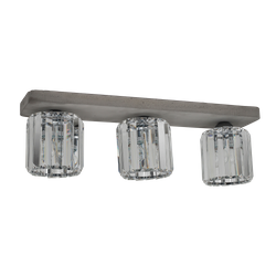 Lampa Sufitowa Glory 3xE27 Max.60W Szary Beton/Przezroczyste Szkło