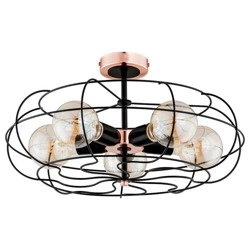 Lampa klatka LOTOS MIEDŹ V 52cm