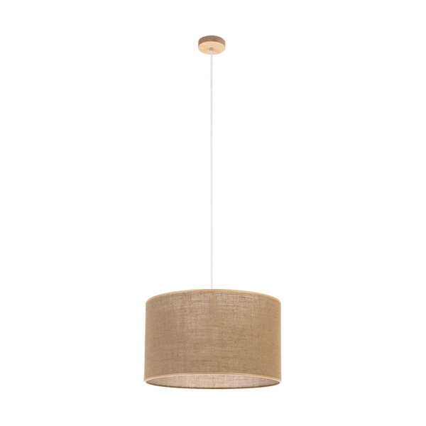 Jute Lampa Wisząca 1xE27 Max.60W Dąb Olejowany/Naturalny Oplot/Beżowy