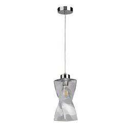 Lampa wisząca Twist 1xE27 Max.25W Metal Chrom/Przezroczysty kabel PVC/Przezroczyste szkło 13620128